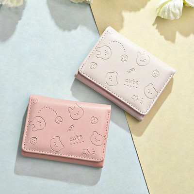 Mini Leather Women Small Wallets Money Bags Short Purse Women`s Student Card Holder Girl ID Bag Business Card Holder Coin Purse