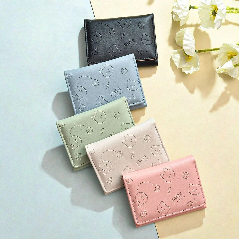 Μίνι δερμάτινο γυναικείο πορτοφόλι Τσάντες χρημάτων Κοντό πορτοφόλι Γυναικεία θήκη φοιτητικής κάρτας Κορίτσι Τσάντα ταυτότητας επαγγελματική κάρτα Πορτοφόλι με κέρματα