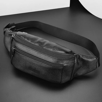 Мъжки чанти за гърди от естествена кожа Чанта през рамо Луксозен дизайн Издръжливи джобове Чанта за гърди Бизнес мъжка чанта Чанта за рамо
