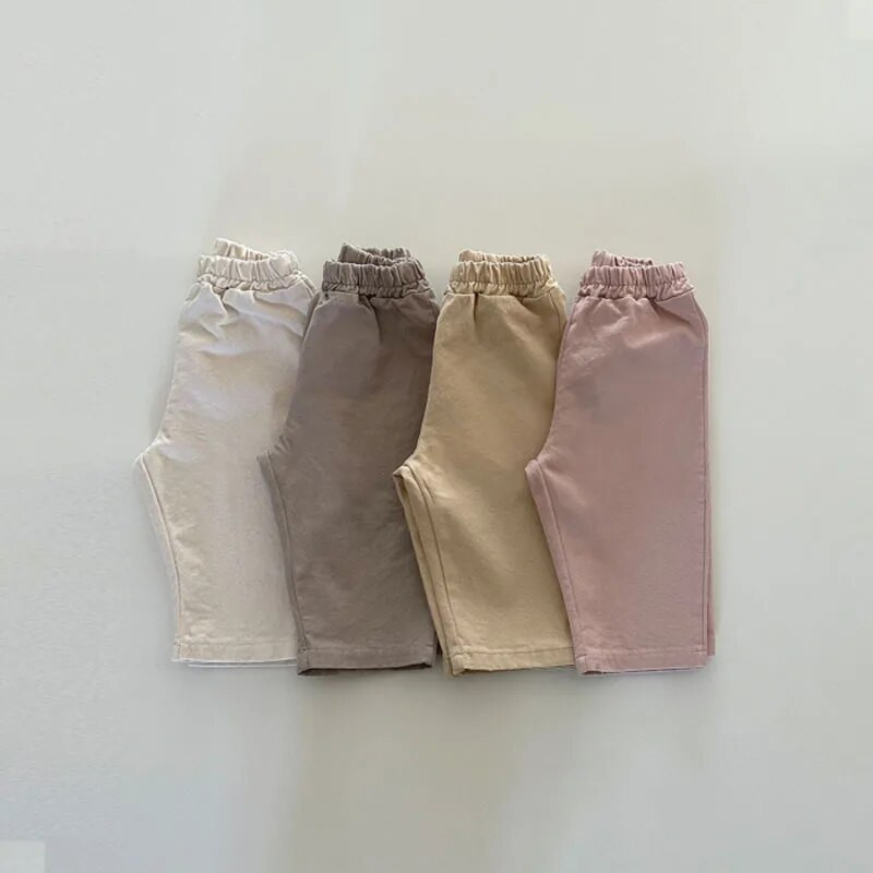 Letné 2023 Nové detské ležérne nohavice Jednofarebné voľné nohavice pre dojčatá Tenké bavlnené batoľacie nohavice Chlapčenské dievčatká Harem nohavice Detské oblečenie