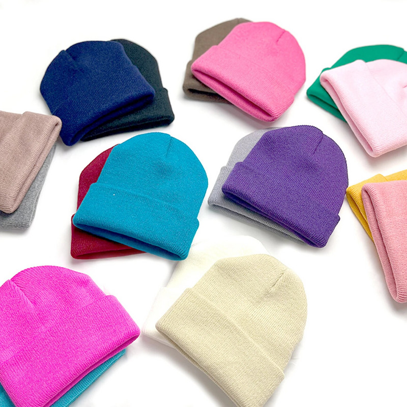 Rodič-dieťa Novorodenec Deti Dospelí Čiapka Zimná pletená čiapka Matka Deti Čiapka Dievčenská pevná háčkovaná čiapka Čiapka Infantil Vlnená Čiapka Skullies