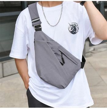 Fengdong мъжка малка чанта за гърдите ултра тънка спортна чанта мини чанти през рамо за мъже водоустойчива пътна чанта за момче прашка чанта