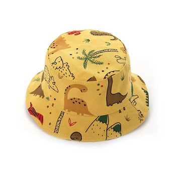 Бебешка шапка с анимационен принт на динозавър Детска шапка със сладко животно Шапка за слънце Бебешка шапка на рибар Лятна шапка с панама за малко дете