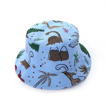 Κινούμενα σχέδια με τύπωμα δεινοσαύρων μωρό καπέλο καπέλο Παιδιά Χαριτωμένο ζωικό καπέλο ηλίου Βρέφος Καπέλο ψαρά Καλοκαίρι μικρό παιδί Παναμά Καπέλο