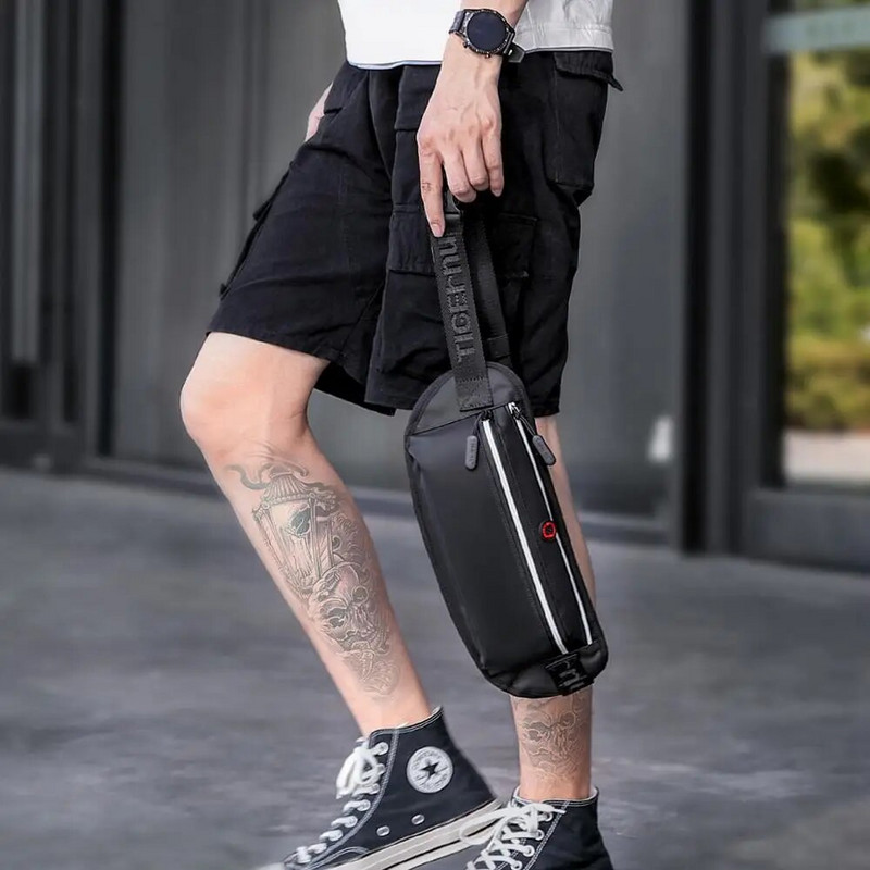 Geantă de umăr pentru bărbați, de înaltă calitate, impermeabilă, de înaltă calitate, pentru bărbați, pentru piept.