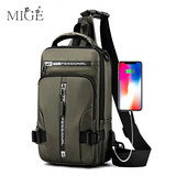 Férfi válltáskák USB töltés Crossbody táskák Férfi Lopásgátló Melltáska Iskolai nyári rövid utazás Hírvivő Táska Kézitáska Bolsas