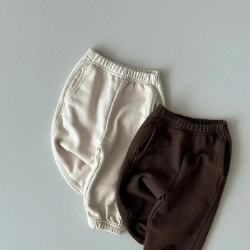 2023 Есенни нови бебешки широки панталони Момчета Момичета Едноцветни харем панталони Памучни спортни панталони Ежедневни панталони за малки деца Детски дрехи