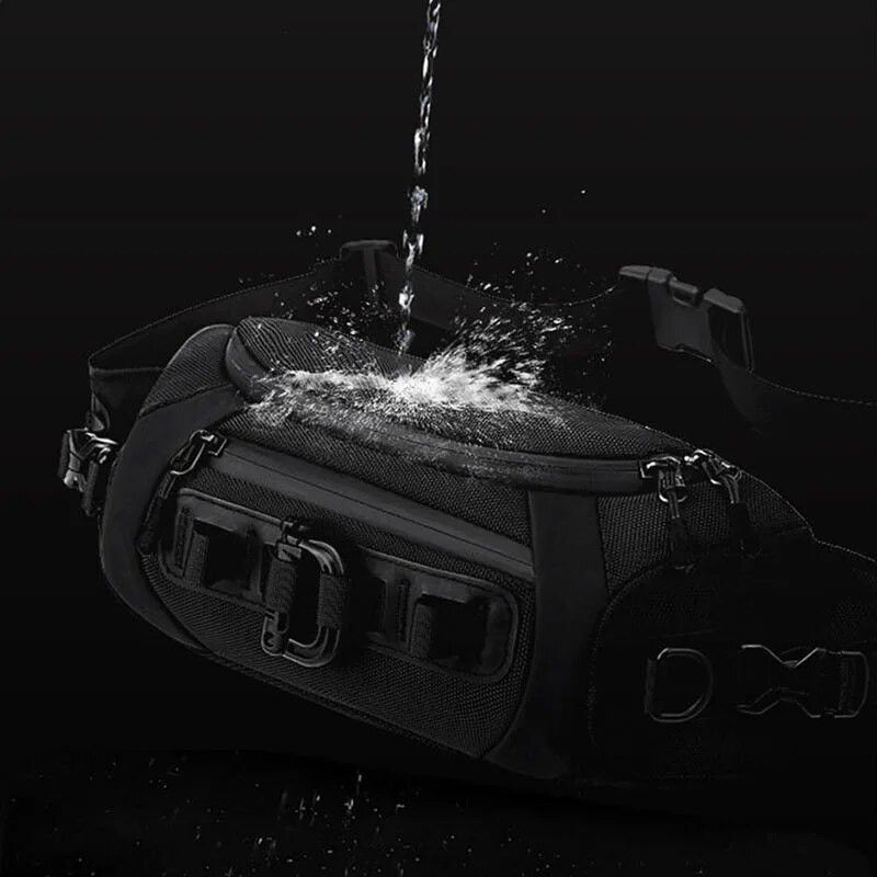 HVTIL Pánska moto multifunkčná náprsná taška, vonkajšia motocykel, nylonová ľadvinka, viacvrecková malá taška, voľný čas, šport, motorkárska crossbody taška