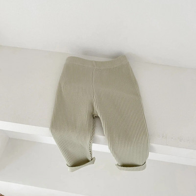 Ins 2023 koreai őszi babanadrágok pamut bordás sokoldalú csecsemőlányok leggingsek szűk, vékony alsó újszülött lány nadrágok