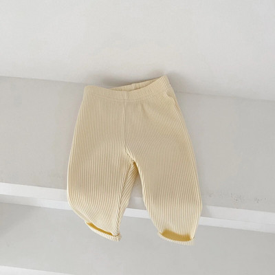 Ins 2023 koreai őszi babanadrágok pamut bordás sokoldalú csecsemőlányok leggingsek szűk, vékony alsó újszülött lány nadrágok