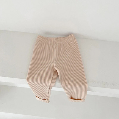 Ins 2023 koreai őszi babanadrágok pamut bordás sokoldalú csecsemőlányok leggingsek szűk, vékony alsó újszülött lány nadrágok