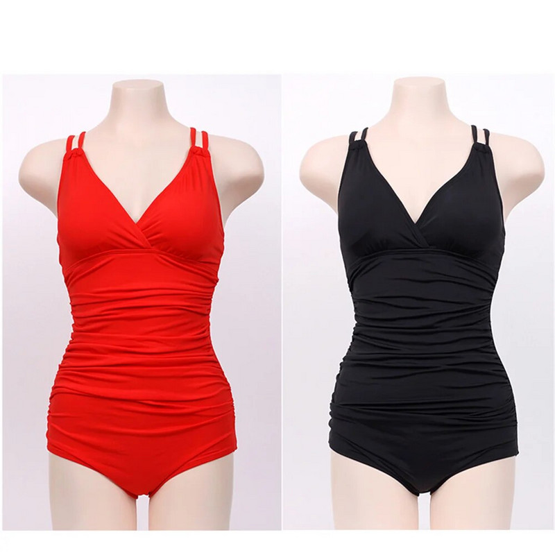 Sexy skladané jednodielne plavky pre ženy, jednodielne plavky s otvoreným chrbtom, monokini s ramienkami a push-up výstelkou, vysoký strih