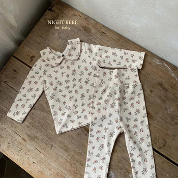 2023 Φθινόπωρο καινούργιο βρεφικό βαμβακερό κολάν για κορίτσια Floral παντελόνι νήπιο Pp παντελόνι νήπιο καρό κολάν μόδα μωρό παντελόνι