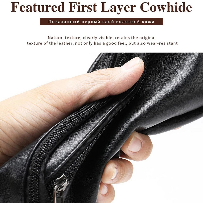 Luufan Geantă de piept multifuncțională pentru bărbați, cu 2 utilizări, din piele naturală, pentru bărbați, cu un singur umăr, cu centură pentru talie