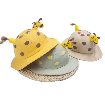 Памучна пролет есенна шапка с принт Бебешка кофа Мека шапка за момичета и момчета на открито Ежедневна панама слънчева шапка Летни бебешки шапки за малки деца Рибарски шапки