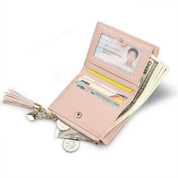 Μόδα Γυναικεία Πορτοφόλια Φούντα Κοντό πορτοφόλι για Γυναικείο φερμουάρ Μίνι γυναικείο φερμουάρ γυναικείο πορτοφόλι γυναικείο μικρό πορτοφόλι Δερμάτινη θήκη για κάρτες