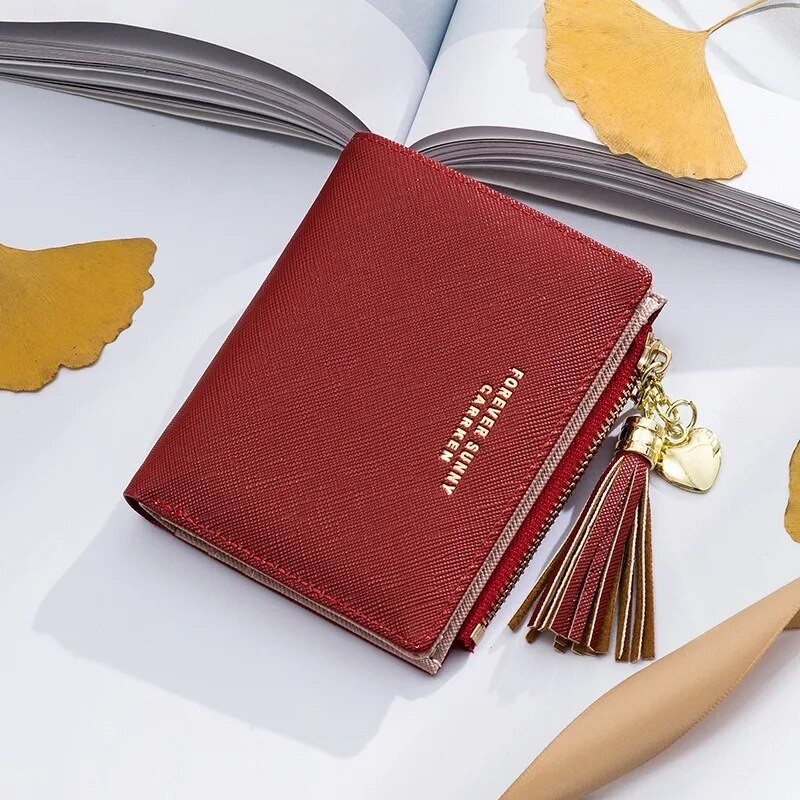 Modni ženski novčanici Kratki novčanik s resicama za žene Mini rfid torbica za kovanice Ženski mali novčanik Ženski kožni držač za kartice