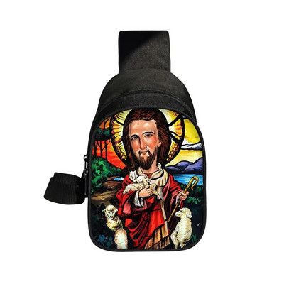 Kresťania Náboženstvo Svätý Ježiš Mária Hrudná taška Ženy Muži Crossbody Tašky Príležitostné Tašky cez rameno na cestovanie Telefón Kabelka Držiak Taška
