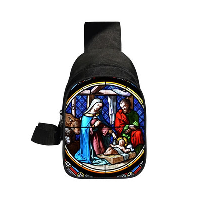 Kresťania Náboženstvo Svätý Ježiš Mária Hrudná taška Ženy Muži Crossbody Tašky Príležitostné Tašky cez rameno na cestovanie Telefón Kabelka Držiak Taška