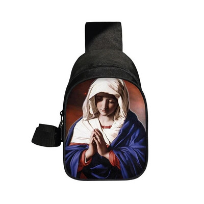 Kresťania Náboženstvo Svätý Ježiš Mária Hrudná taška Ženy Muži Crossbody Tašky Príležitostné Tašky cez rameno na cestovanie Telefón Kabelka Držiak Taška