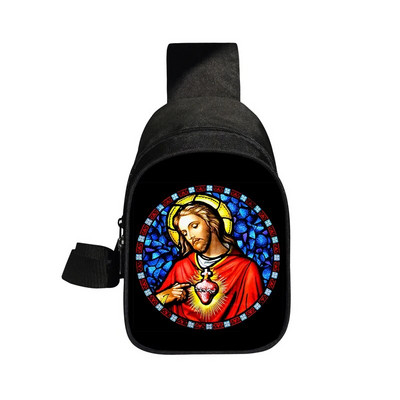 Kresťania Náboženstvo Svätý Ježiš Mária Hrudná taška Ženy Muži Crossbody Tašky Príležitostné Tašky cez rameno na cestovanie Telefón Kabelka Držiak Taška