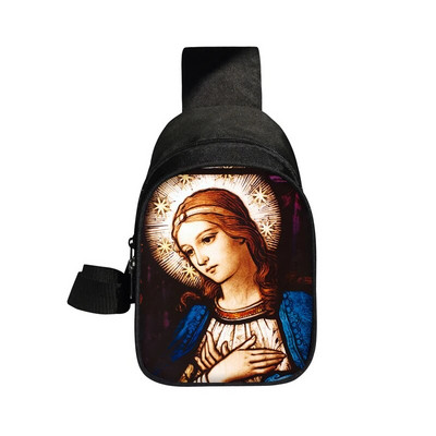 Kresťania Náboženstvo Svätý Ježiš Mária Hrudná taška Ženy Muži Crossbody Tašky Príležitostné Tašky cez rameno na cestovanie Telefón Kabelka Držiak Taška