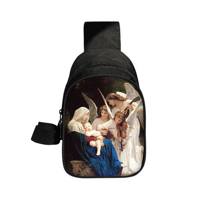 Kresťania Náboženstvo Svätý Ježiš Mária Hrudná taška Ženy Muži Crossbody Tašky Príležitostné Tašky cez rameno na cestovanie Telefón Kabelka Držiak Taška