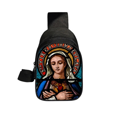 Kresťania Náboženstvo Svätý Ježiš Mária Hrudná taška Ženy Muži Crossbody Tašky Príležitostné Tašky cez rameno na cestovanie Telefón Kabelka Držiak Taška