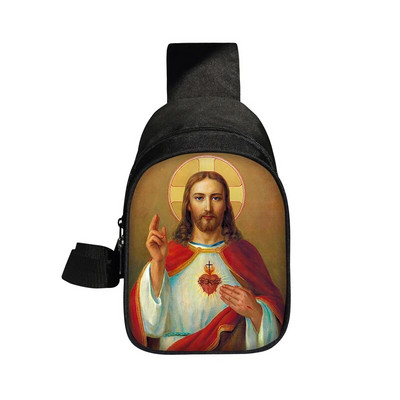 Kresťania Náboženstvo Svätý Ježiš Mária Hrudná taška Ženy Muži Crossbody Tašky Príležitostné Tašky cez rameno na cestovanie Telefón Kabelka Držiak Taška