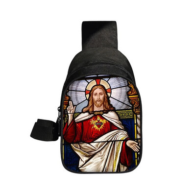 Kresťania Náboženstvo Svätý Ježiš Mária Hrudná taška Ženy Muži Crossbody Tašky Príležitostné Tašky cez rameno na cestovanie Telefón Kabelka Držiak Taška