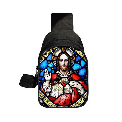 Kresťania Náboženstvo Svätý Ježiš Mária Hrudná taška Ženy Muži Crossbody Tašky Príležitostné Tašky cez rameno na cestovanie Telefón Kabelka Držiak Taška