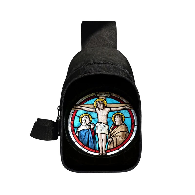 Kresťania Náboženstvo Svätý Ježiš Mária Hrudná taška Ženy Muži Crossbody Tašky Príležitostné Tašky cez rameno na cestovanie Telefón Kabelka Držiak Taška