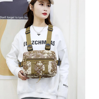 Тактическа чанта за гърди Hip Hop Streetwear Chest Rig Packs Molle Front Pack Vest Дишаща мрежеста военна бойна чанта за лов на открито