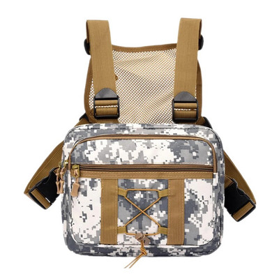 Taktická náprsná taška, hip hop, streetwear, náprsné tašky Molle, predná vesta, priedušná sieťovina, vonkajšia poľovnícka vojenská bojová taška