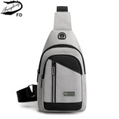Fengdong geantă pentru piept pentru bărbați mini genți crossbody pentru bărbați geantă de călătorie geantă sport pe un umăr cu mufă pentru căști geantă pentru telefon pentru băiat