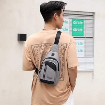 Fengdong ανδρική μικρή τσάντα στήθους μίνι τσάντες χιαστί ανδρικές τσάντες ταξιδιού αθλητική τσάντα με έναν ώμο με υποδοχή ακουστικών για αγόρι τηλεφωνική τσάντα