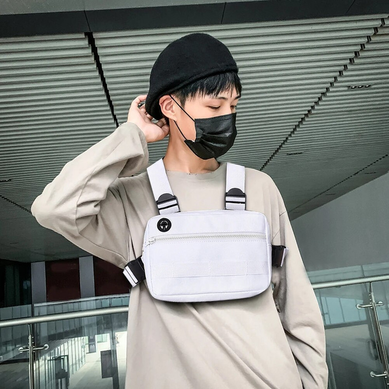 Taktická multifunkčná hip hopová taška na hrudník, unisex obdĺžniková taška na opasok, cestovná bežecká taška na telefón, streetwear taška na pás, ľadvinky