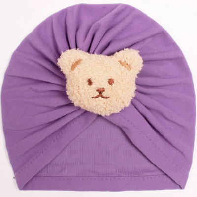 Kūdikių mazginės kepuraitės mergaitėms Beanie Mielas meškiukas Galvos juostelė kūdikių turbano kepuraitė naujagimių plaukų aksesuarai žiemai šilti kepuraitės vaikams