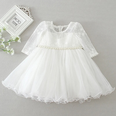 Нова рокля за момиченце, рокля за кръщене, бяла дантела, кръщене на бебе, рожден ден, сватбена рокля на принцеса, бебешко облекло 0-24M