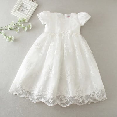 Rochie nouă pentru fetiță Rochie de botez Dantela albă Botez pentru bebeluși Petrecere de aniversare Nunta Rochie de prințesă Îmbrăcăminte pentru bebeluși 0-24M