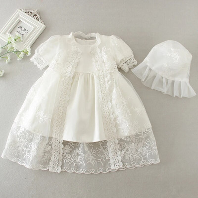 Rochie nouă pentru fetiță Rochie de botez Dantela albă Botez pentru bebeluși Petrecere de aniversare Nunta Rochie de prințesă Îmbrăcăminte pentru bebeluși 0-24M
