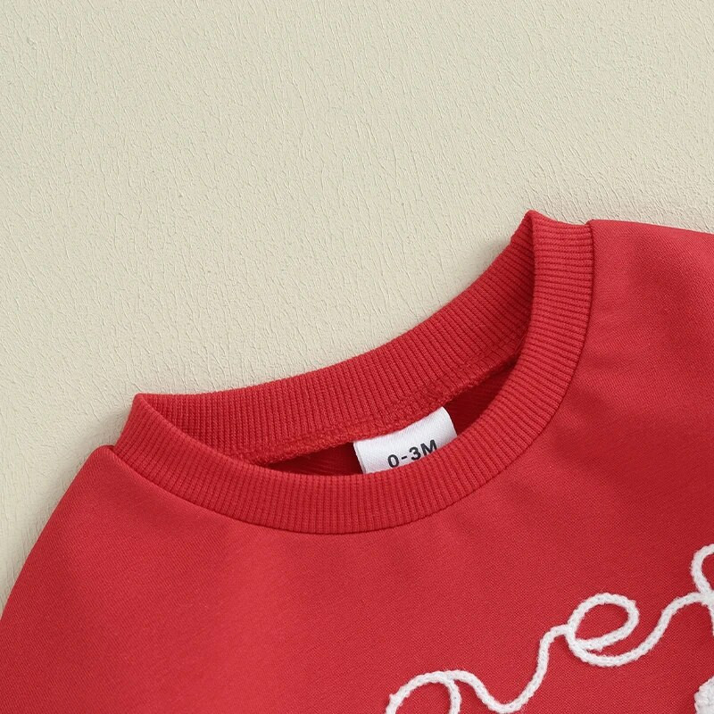 2023-11-21 Lioraitiin 0-18M Baby Boys Megztiniai Šliaužtinukai Valentino dienai Drabužiai Laiškas neaiškiai išsiuvinėtas kombinezonas ilgomis rankovėmis