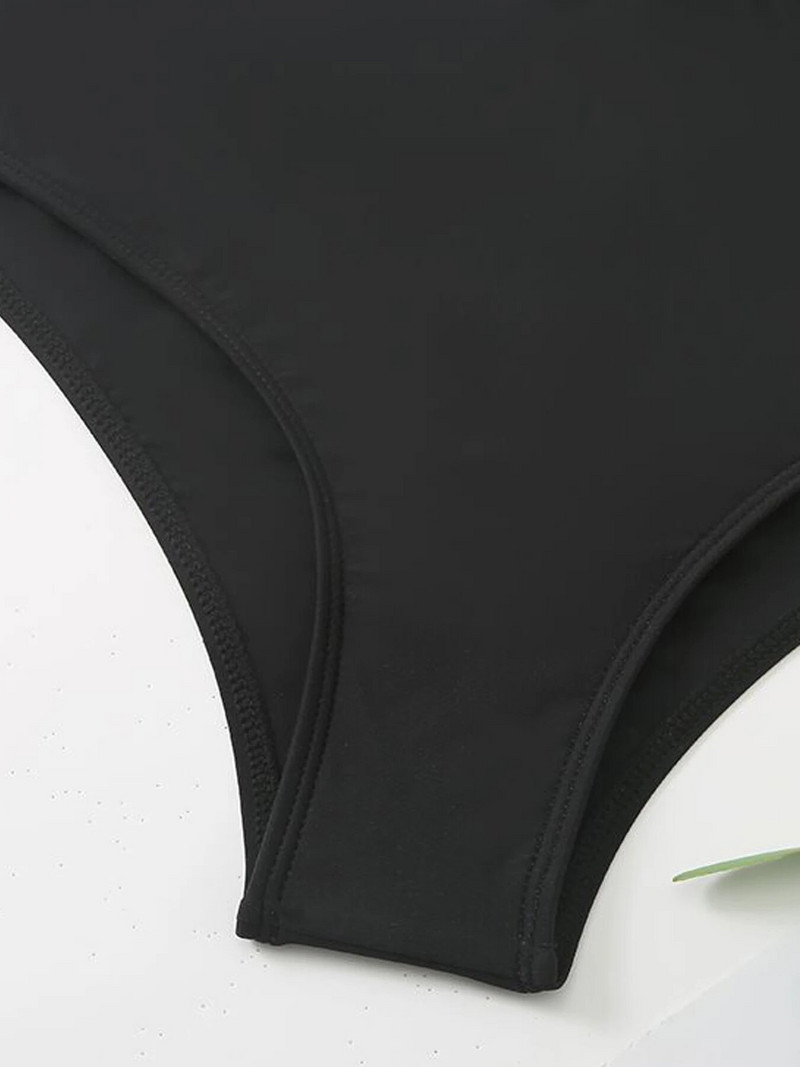 VigoCasey 2024 Čierne plavky Cross Meah s push-up ramienkami pre ženy, jednodielne plážové brazílske plavky s otvoreným chrbtom