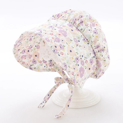 Pălărie de soare drăguță pentru fetițe pentru 3-20 m Noua vară cu imprimeu subțire Pălării cu găleată prințesă Parasolar Căciulă cu vârf Palat în aer liber în stil coreean