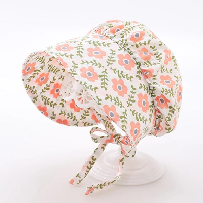 Pălărie de soare drăguță pentru fetițe pentru 3-20 m Noua vară cu imprimeu subțire Pălării cu găleată prințesă Parasolar Căciulă cu vârf Palat în aer liber în stil coreean