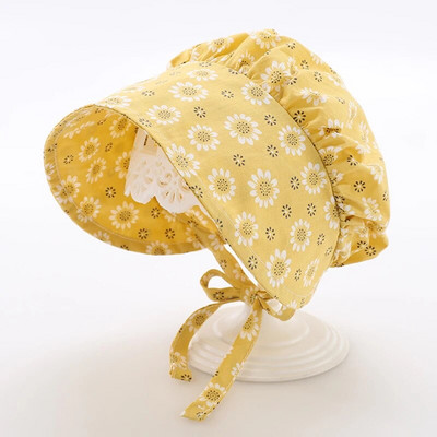 Pălărie de soare drăguță pentru fetițe pentru 3-20 m Noua vară cu imprimeu subțire Pălării cu găleată prințesă Parasolar Căciulă cu vârf Palat în aer liber în stil coreean