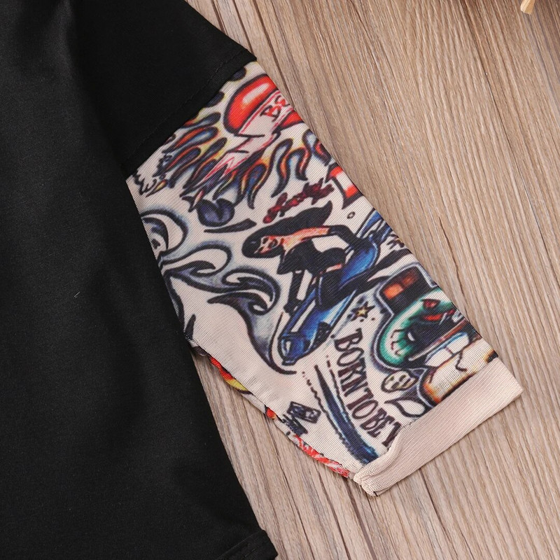 Kūdikių kombinezonas berniukams mergaičių tatuiruotėmis margintas kombinezonas naujagimiui kostiumas laisvalaikio apranga kūdikiams kūdikiams vaikiški rūbai kombinezonai