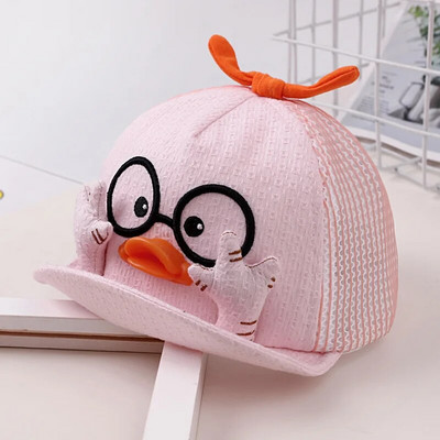 2 štýly letných detských sieťovaných baseballových čiapok, krásnych kreslených bavlnených čiapok s kačičkou, pre dievčatá a chlapcov, vonkajších slnečníkov, pokrývok hlavy 1-10 mesiacov