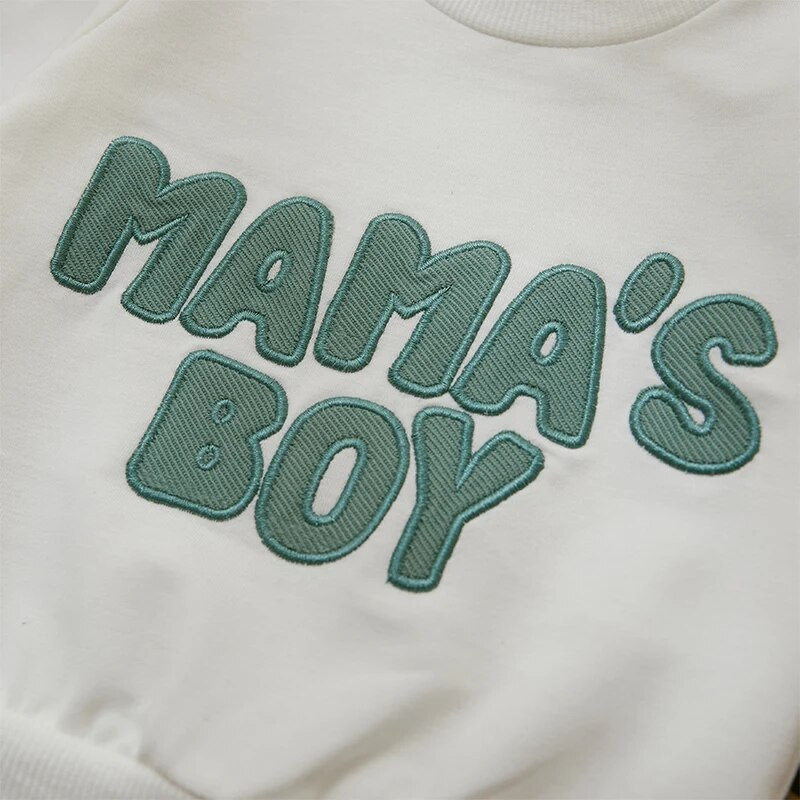 Rudeniniai kūdikiai berniukai Drabužiai Vaikai Vaikai Sportinis kostiumas Mados Raidės Siuvinėjimas Ilgomis rankovėmis Megztiniai Viršutiniai raišteliai Kelnės Drabužiai