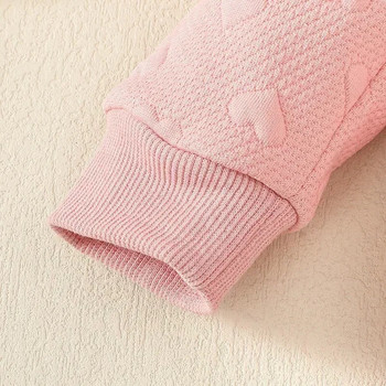 Σετ ανοιξιάτικου φθινοπωρινού σετ ρούχων για κοριτσάκι για μωρά, ροζ μακρυμάνικο μπλουζάκι με κουκούλα + παντελόνι Love print Newborn Baby casual outfit